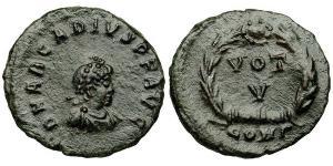 1 Follis /  AE4 Imperio bizantino (330-1453) Bronce Arcadio (377-408)