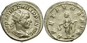 1 Antoninian Römische Kaiserzeit (27BC-395) Silber Philipp I (204-249)