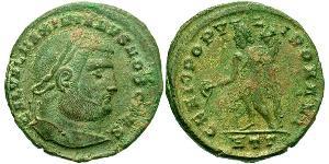 1 Фоллис Римская империя (27BC-395) Бронза Галерий Максимиан (260-311)