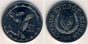 1 Pound Chipre (1960 - ) Níquel/Cobre 