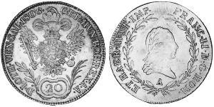 20 Kreuzer Impero austriaco (1804-1867) Argento Francis II, Holy Roman Emperor (1768 - 1835)