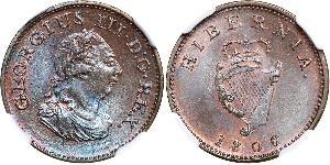 1 Farthing Irlanda (1922 - ) Rame Giorgio III (1738-1820)