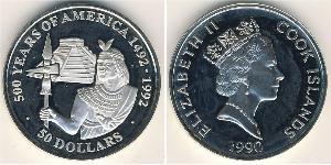 50 Dollaro Isole Cook Argento 