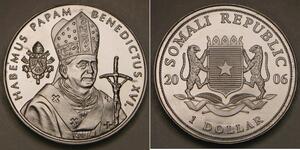 SOMALIA 1 Dollar 2006 - Cu-Ni - Habeamus Papam / Benedict XVI. - UNC - 685 *