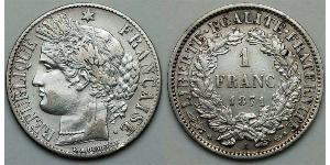 1 Franc French Third Republic (1870-1940)  Silver 