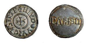 1 Dinar Frankish Empire (481-843) Silver Louis the Pious (778-840)