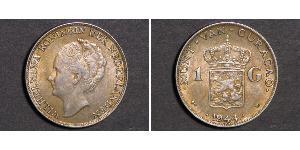 1 Gulden Reino de los Países Bajos (1815 - ) Plata Guillermina de los Países Bajos(1880 - 1962)