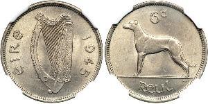 6 Penny Ireland (1922 - ) Copper/Nickel 