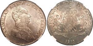 1 Thaler 巴伐利亞王國 (1806 - 1918) 銀 马克西米利安一世 (巴伐利亚国王) (1756 - 1825)