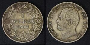 1 Gulden Grand Duchy of Hesse (1806 - 1918) Silver 
