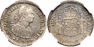 1 Real Spanish Mexico  / Kingdom of New Spain (1519 - 1821) Silver Charles IV of Spain (1748-1819)