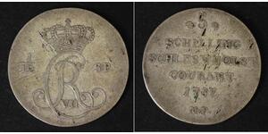 SCHLESWIG HOLSTEIN 5 Schilling 1787 MF - Silver 0.500 - Christian VII. - 383