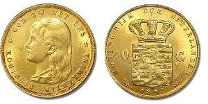 10 Gulden Kingdom of the Netherlands (1815 - ) Gold Wilhelmina of the Netherlands (1880 - 1962)