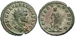 1 Антониниан Римская империя (27BC-395) Серебро/Медь Аврелиан (215-275)