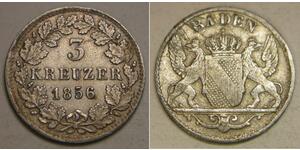 3 Kreuzer Grand Duchy of Baden (1806-1918) Silber 