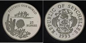 25 Rupee Seychelles Plata 