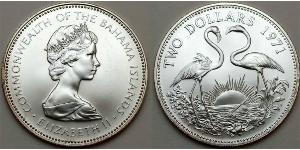 2 Dólar Bahamas Plata Isabel II (1926-2022)