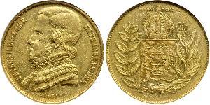 20000 Reis Impero del Brasile (1822-1889) Oro Pietro II del Brasile (1825 - 1891)