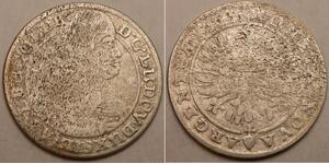 SILESIA LIEGNITZ BRIEG 15 Kreuzer 1663 - Silver - Ludwig IV. - VF - 1183 *