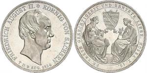 2 Thaler Regno di Sassonia (1806 - 1918) Argento Federico Augusto II di Sassonia