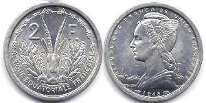 2 Franc French West Africa (1895-1958) Aluminium 