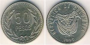 50 Peso Republique de Colombie (1886 - ) Cuivre/Nickel/Zinc 