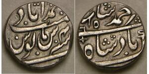MUGHAL Empire (India) 1 Rupee AH 1166 (1753) / Year 5 - Silver - VF - 211 *