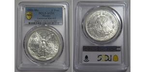 MEXICO 1921 2 PESOS WINGED LIBERTY ESTADOS UNIDOS PCGS SILVER WORLD COIN 