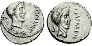 1 Denarius Römische Republik (509BC-27BC) Silber Iulius Caesar (100BC- 44 BC)