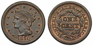 1850 Braided Hair Large Cent, N-2