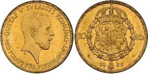 20 Krone Suède Or Gustave V de Suède (1858 - 1950)