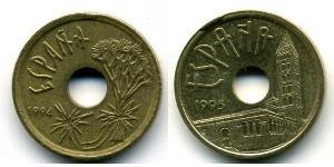 25 Peseta Reino de España (1976 - ) Níquel/Bronce 