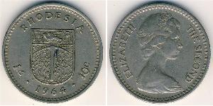 10 Цент / 1 Шилінг Родезія (1965 - 1979) Нікель/Мідь Єлизавета II (1926-2022)
