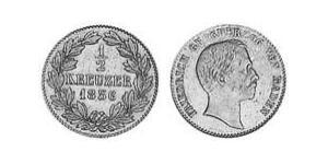 1/2 Kreuzer Grand Duchy of Baden (1806-1918) Rame Federico I di Baden (1826 - 1907)