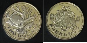 BARBADOS 2 Dollars 1974 FM Proof - Copper/Nickel - 4142