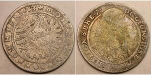 SILESIA LIEGNITZ BRIEG 15 Kreuzer 1663 - Silver - Georg III. - VF- - 1186 *