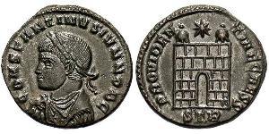 1 Follis /  AE3 Impero romano (27BC-395) Bronzo Costanzo II (317 - 361)