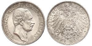 2 Mark Reino de Sajonia (1806 - 1918) Plata Federico Augusto III de Sajonia (1865-1932)