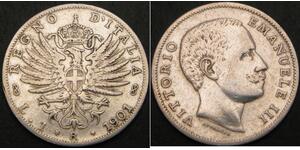 ITALY 1 Lira 1901R - Silver .835 - VF - 2266 