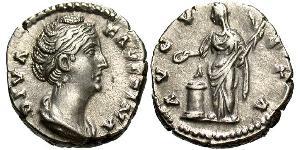 1 Денарий Римская империя (27BC-395) Серебро Фаустина Старшая(105-141)