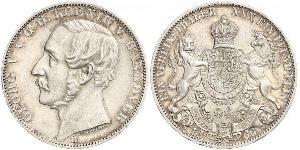 1 Thaler Reino de Hannover (1814 - 1866) Plata Jorge V de Hannover (1819 - 1878)