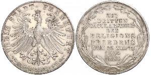 2 Gulden Freie Stadt Frankfurt Silber 