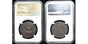 BYZANTINE. Tiberius II Constantine. AD 578-582.  Follis, NGC Certified