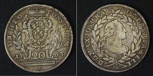BAVARIA (German State) 20 Kreuzer 1763 - Silver - Maximilian III, Josef. - 4332