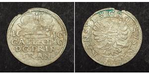  
  1610, Transylvania, Gabriel Báthory. Silver Groschen Coin. Nagybanya mint!     Mint Year: 1610 Mint Place: Nagybanya (N-B)    Reference: KM-72 ($95 in VF!)  Condition: Mionor greenish deposit ...