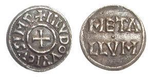 1 Dinar Frankish Empire (481-843) Silver Louis the Pious (778-840)