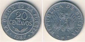 20 Centavo Bolivia (1825 - ) Níquel/Cobre 