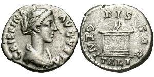 1 Denier Empire romain (27BC-395) Argent Bruttia Crispina (164-187)