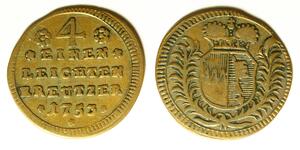 WURZBURG 1/4 Kreuzer 1753 - Copper - Karl Philipp - VF- - 965