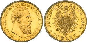 20 Mark Königreich Preußen (1701-1918) Gold Friedrich III. (Deutsches Reich) (1831-1888)